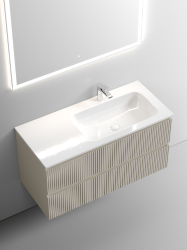 Тумба под раковину Sancos SNOB T SNT100RCE 100х45х50 подвесная цвет бежевый - фото 5